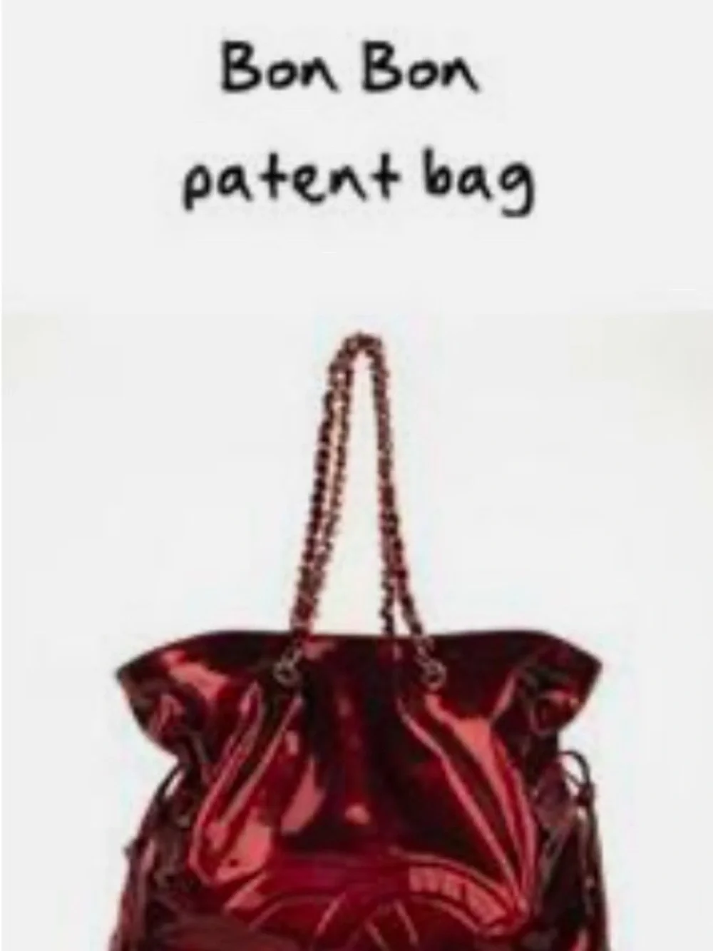 CHANEL 2008 Bon Bon petit Brown Patent Leather CC Chain Tote bag vintage